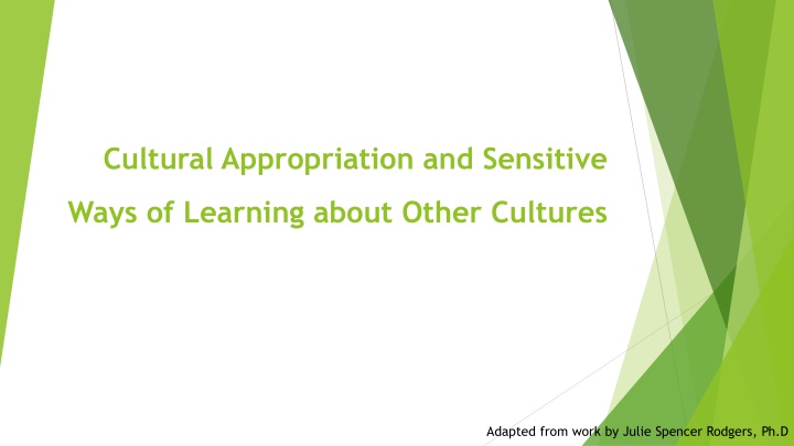 cultural appropriation and sensitive