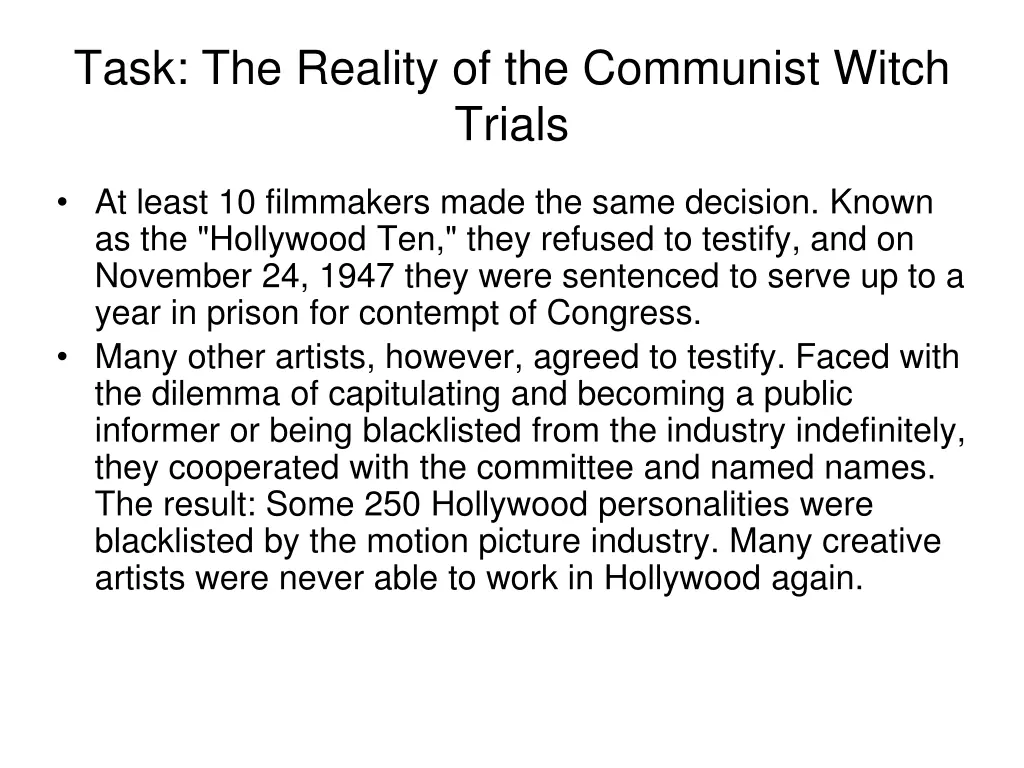 task the reality of the communist witch trials