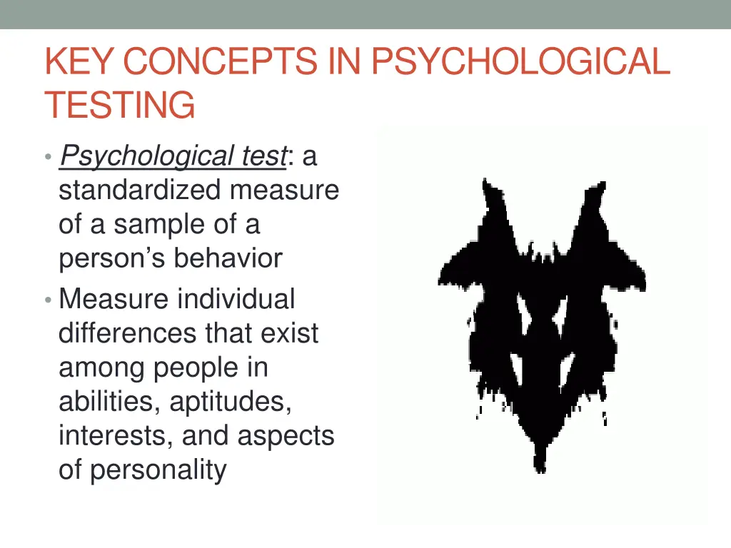 key concepts in psychological testing