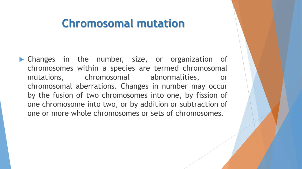 chromosomal mutation 1