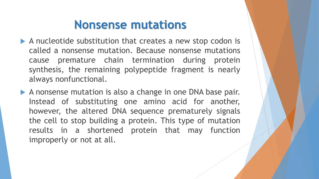 nonsense mutations