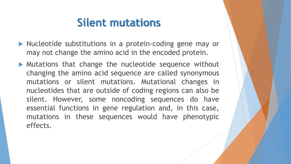 silent mutations