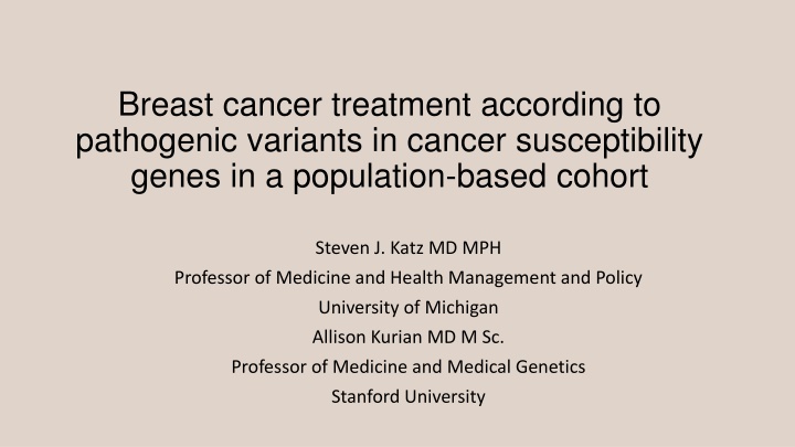 breast cancer treatment according to pathogenic