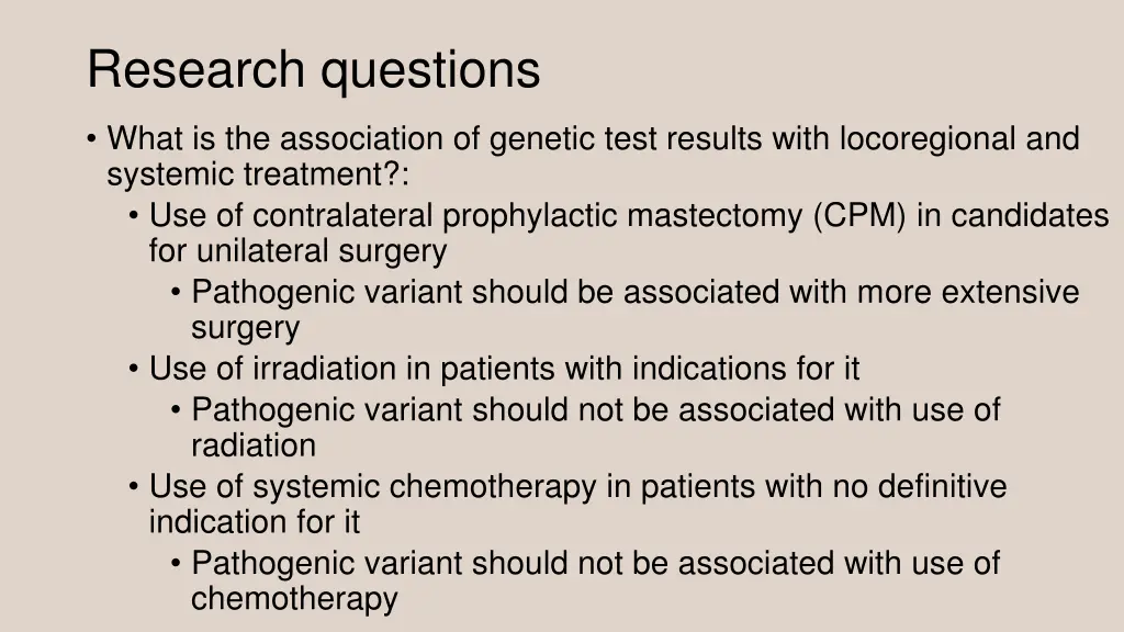 research questions