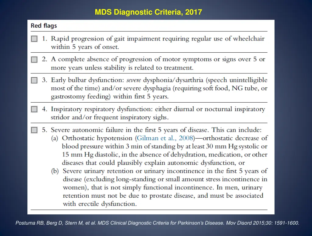 mds diagnostic criteria 2017 2