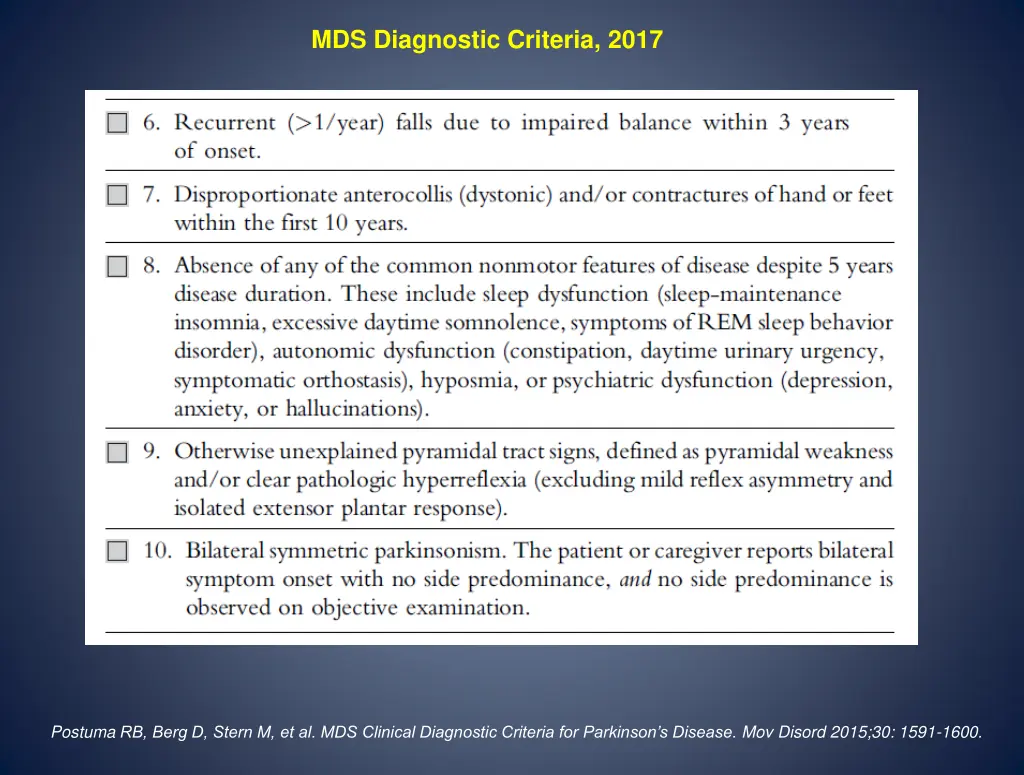 mds diagnostic criteria 2017 3