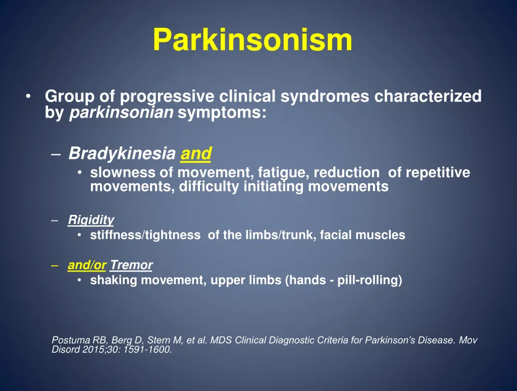 parkinsonism