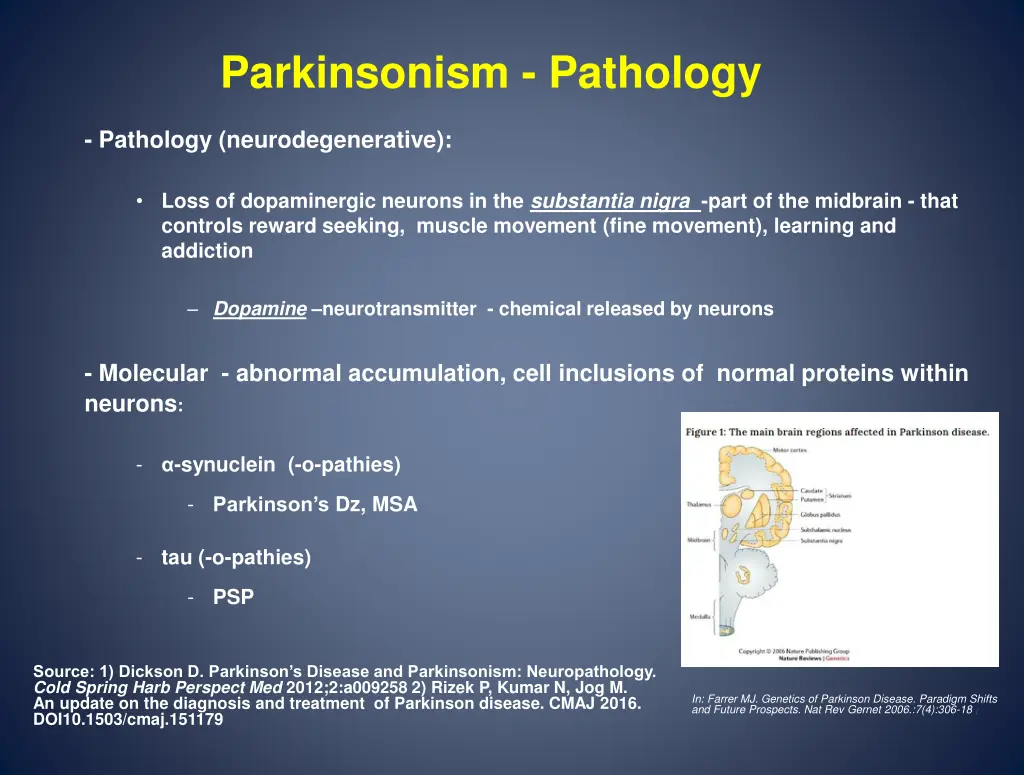 parkinsonism pathology