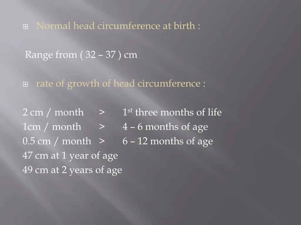 normal head circumference at birth