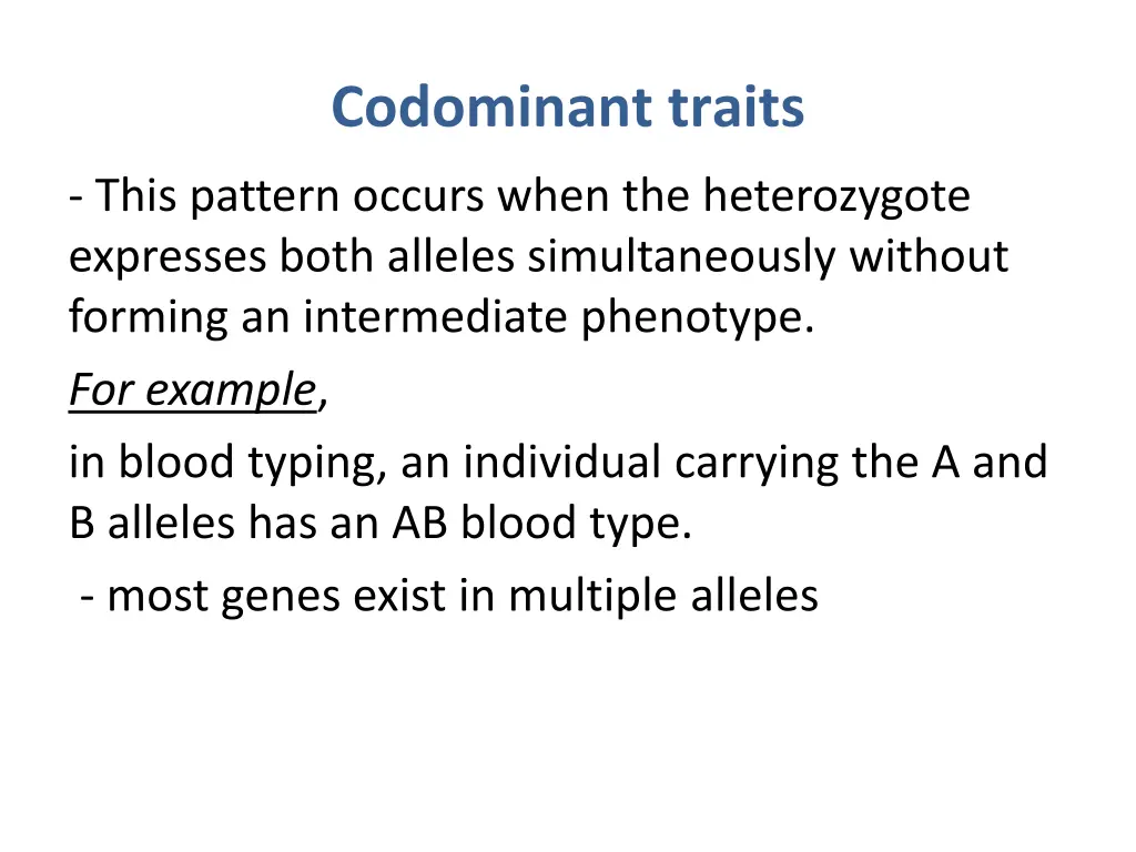 codominant traits