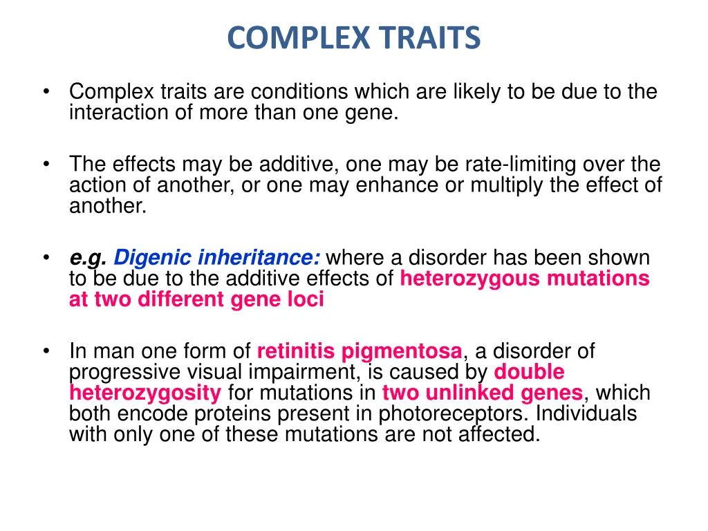 complex traits