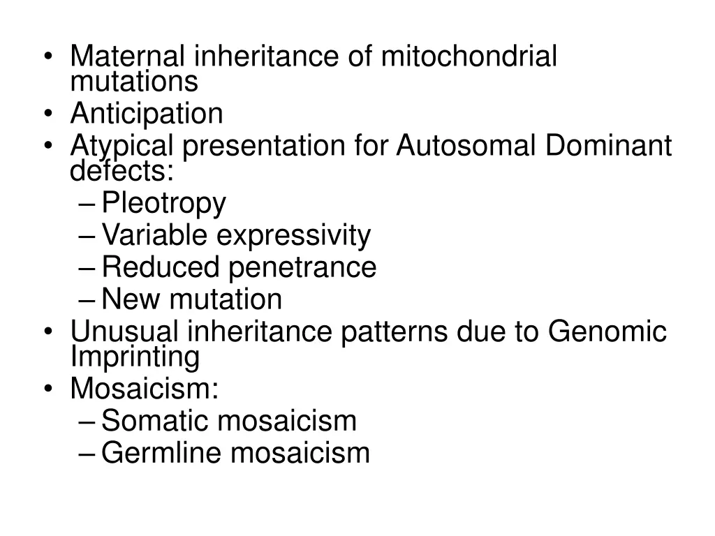 maternal inheritance of mitochondrial mutations