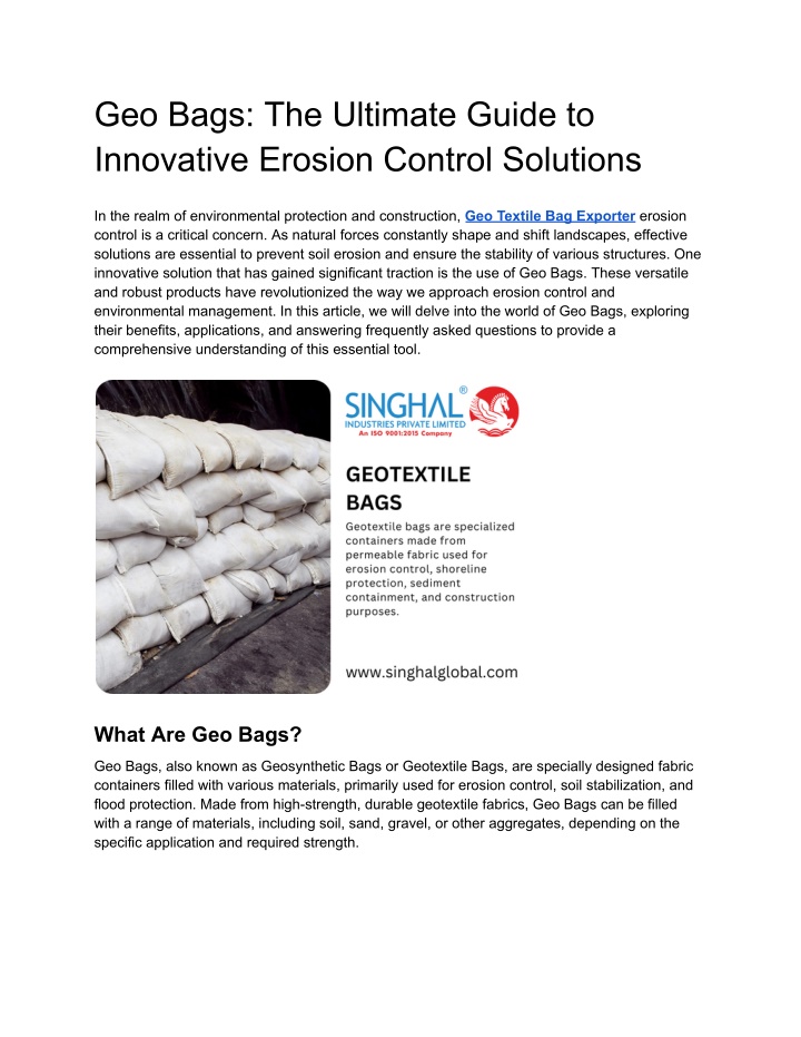 geo bags the ultimate guide to innovative erosion