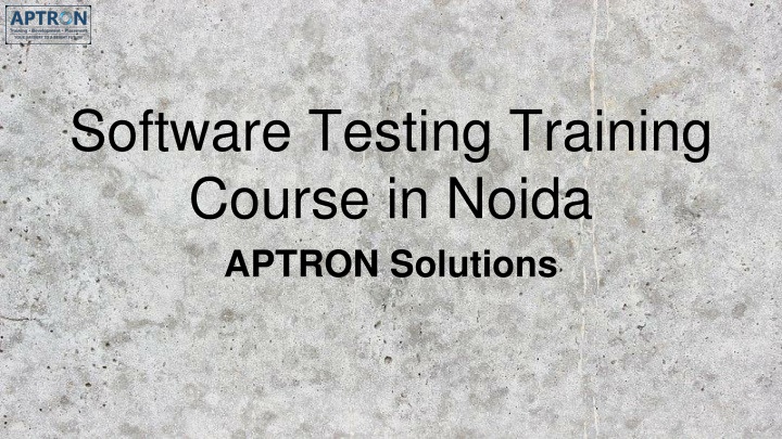 software testing training course in noida aptron