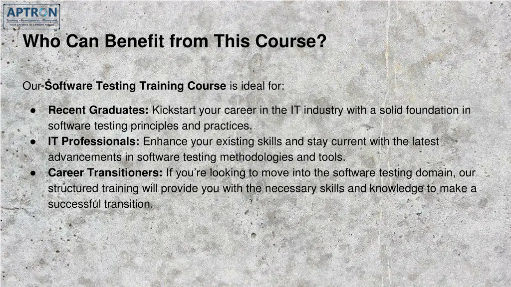 who can benefit from this course