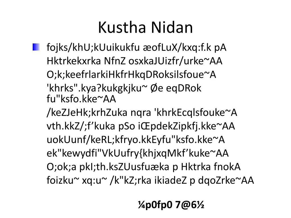 kustha nidan