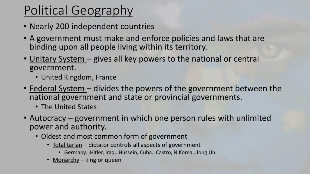 political geography nearly 200 independent