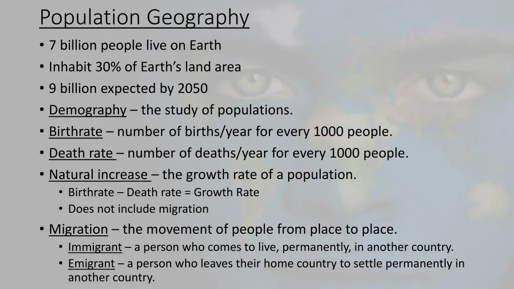 population geography 7 billion people live