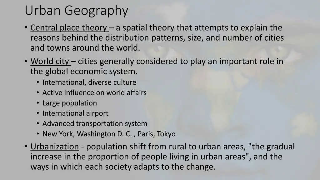 urban geography central place theory a spatial