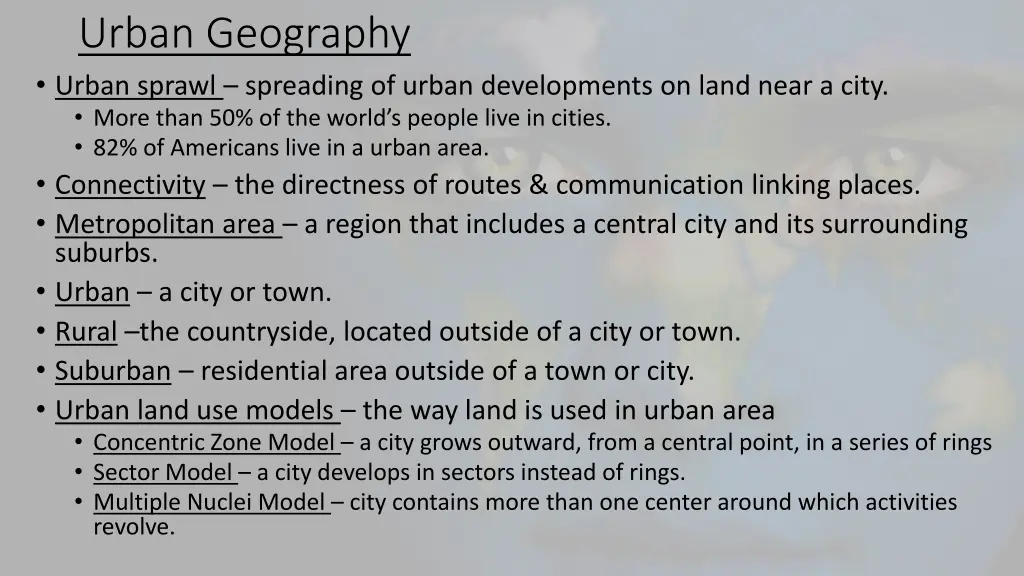 urban geography urban sprawl spreading of urban