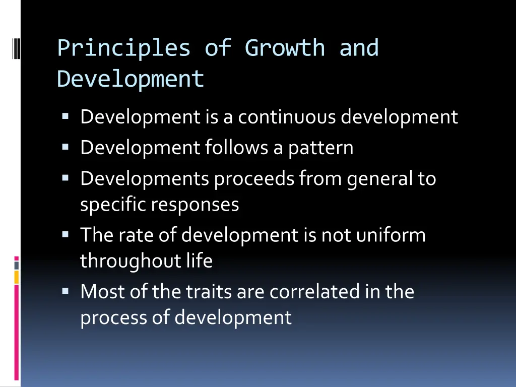 principles of growth and development