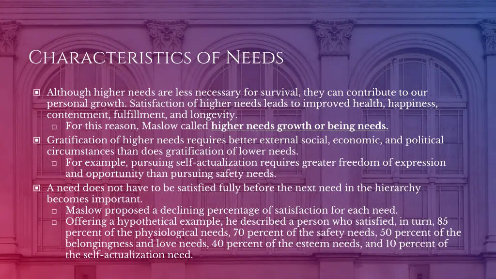 characteristics of needs 1