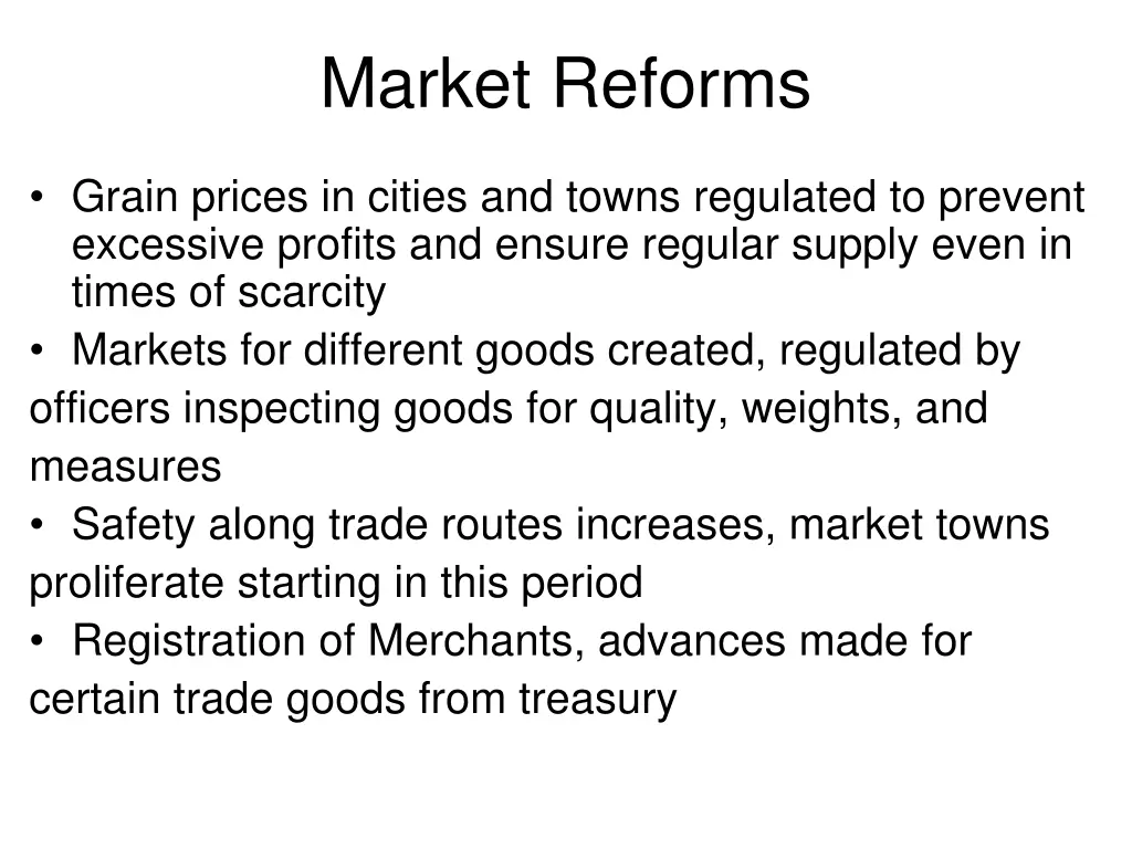 market reforms