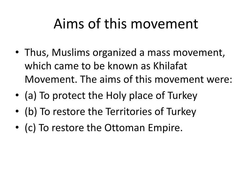 aims of this movement