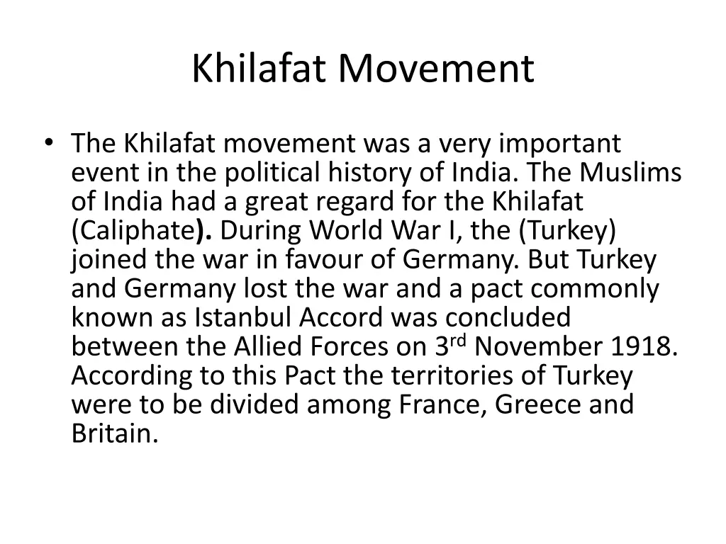 khilafat movement