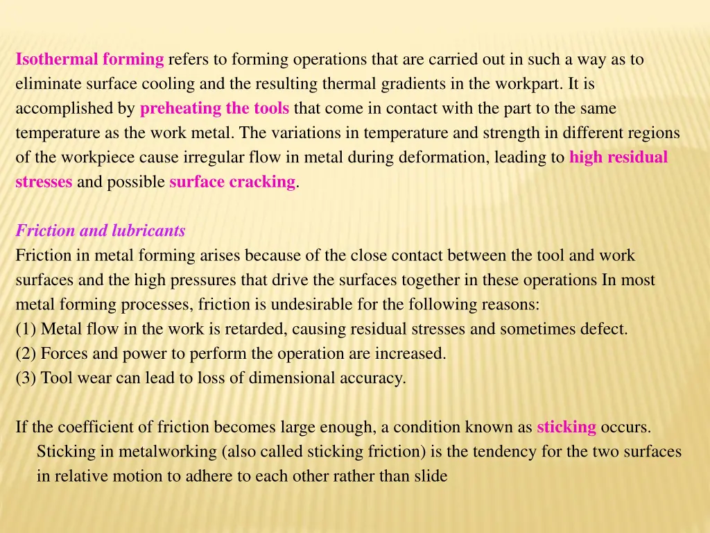 isothermal forming refers to forming operations