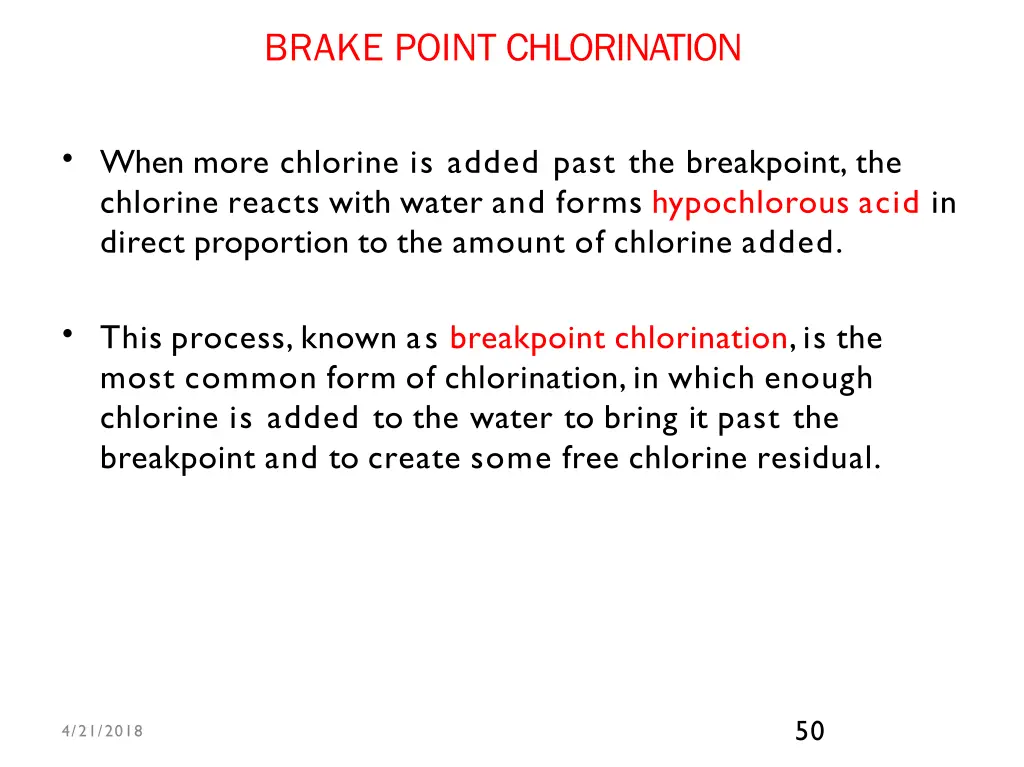 brake point chlorination 1