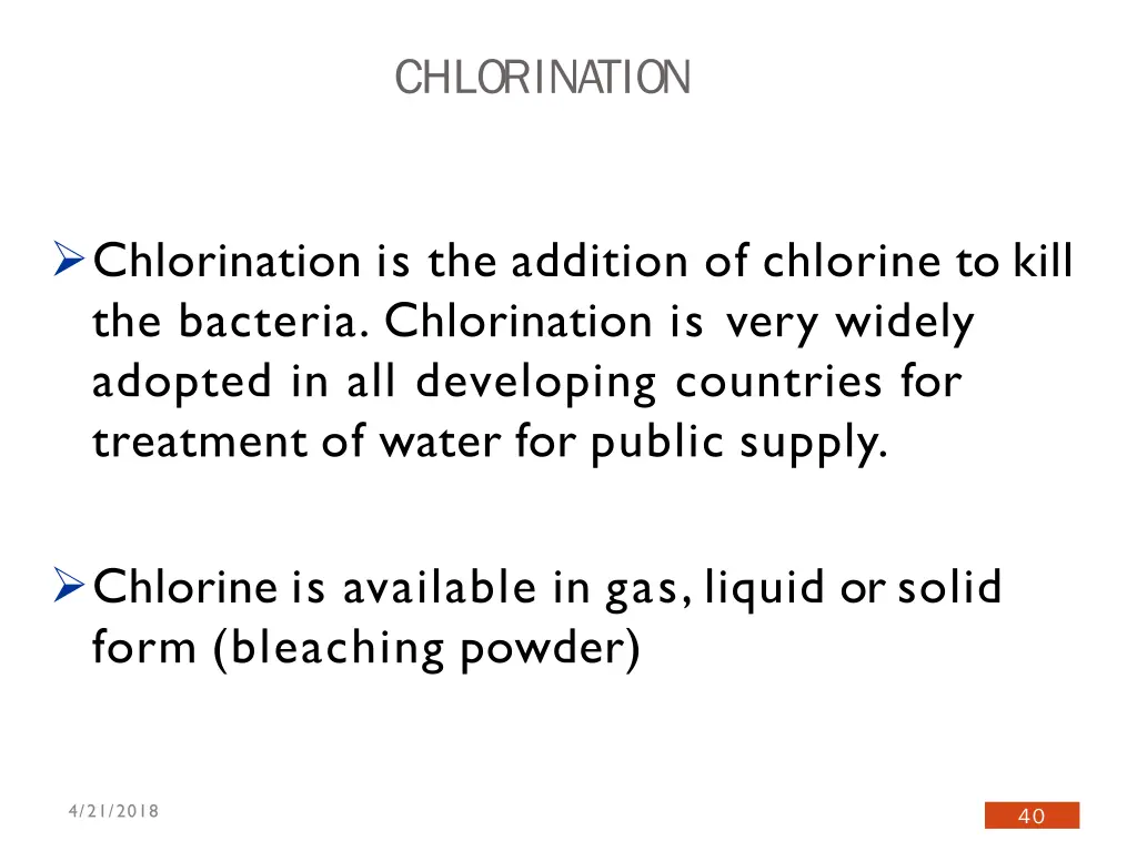 chlorination