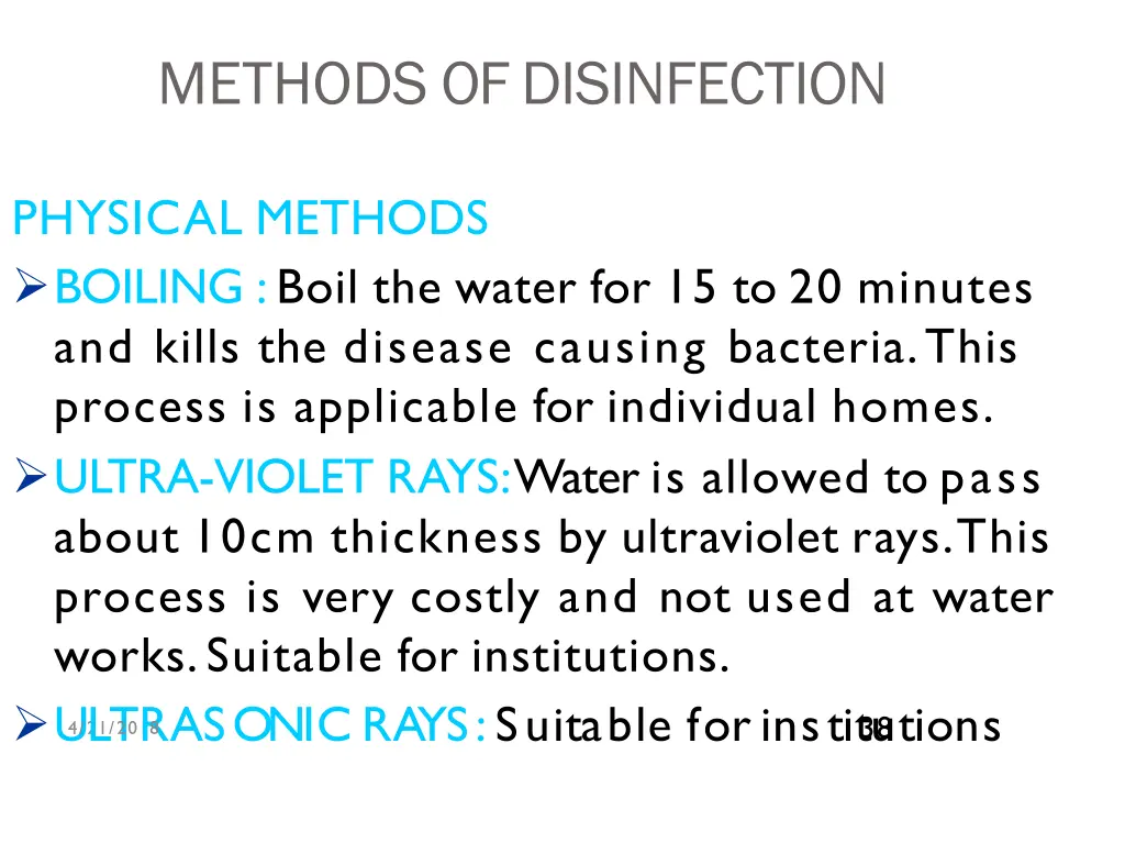 methods ofdisinfection