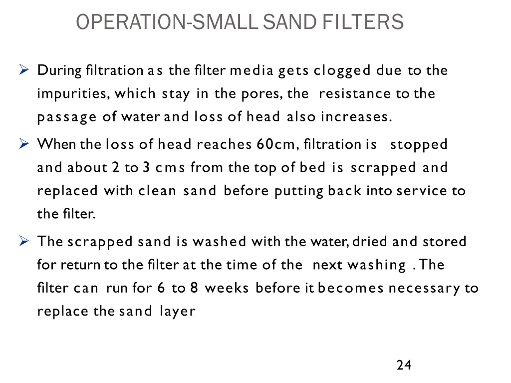 operation small sand filters 1