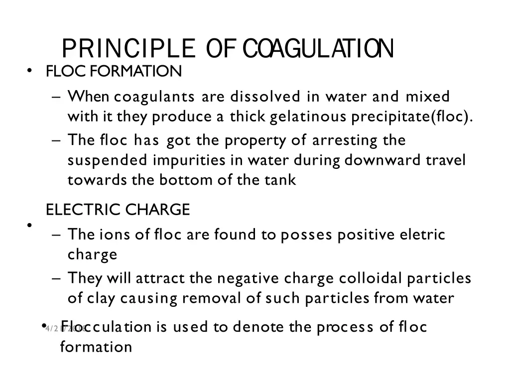 principle of coagulation floc formation