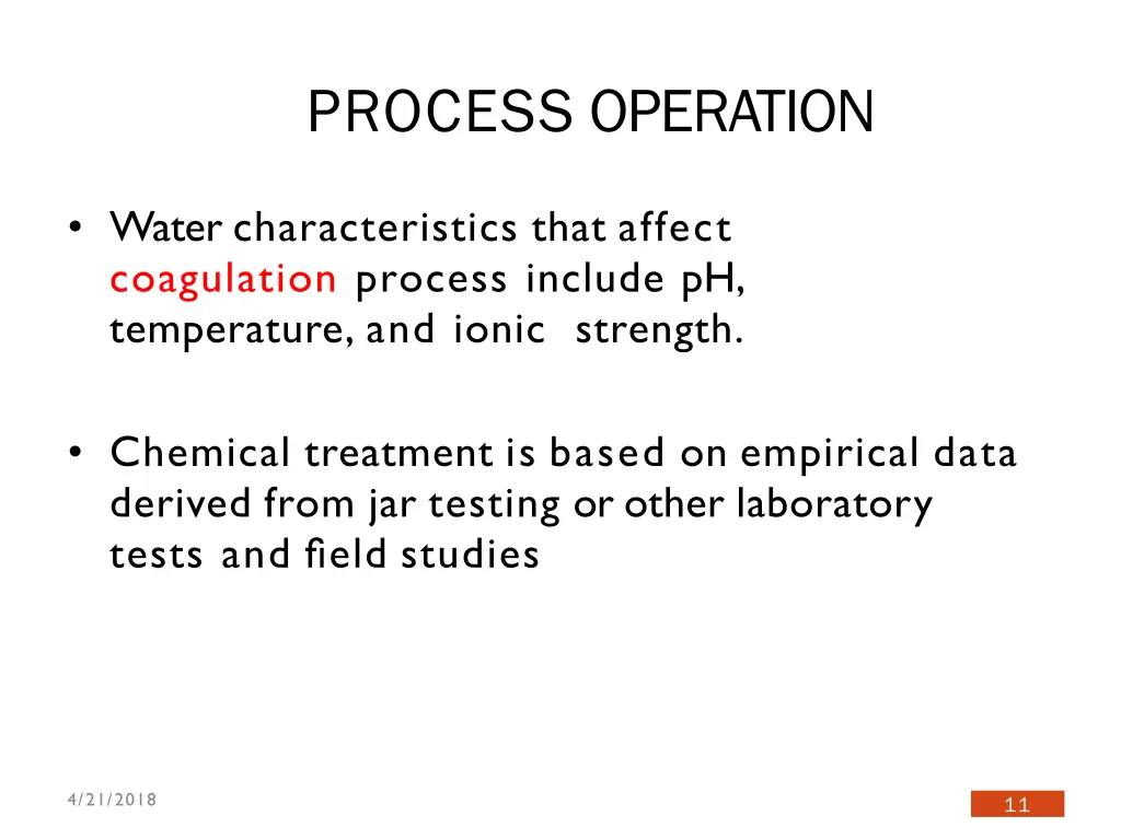 process operation