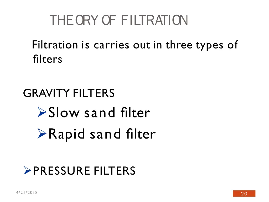 theory of filtration