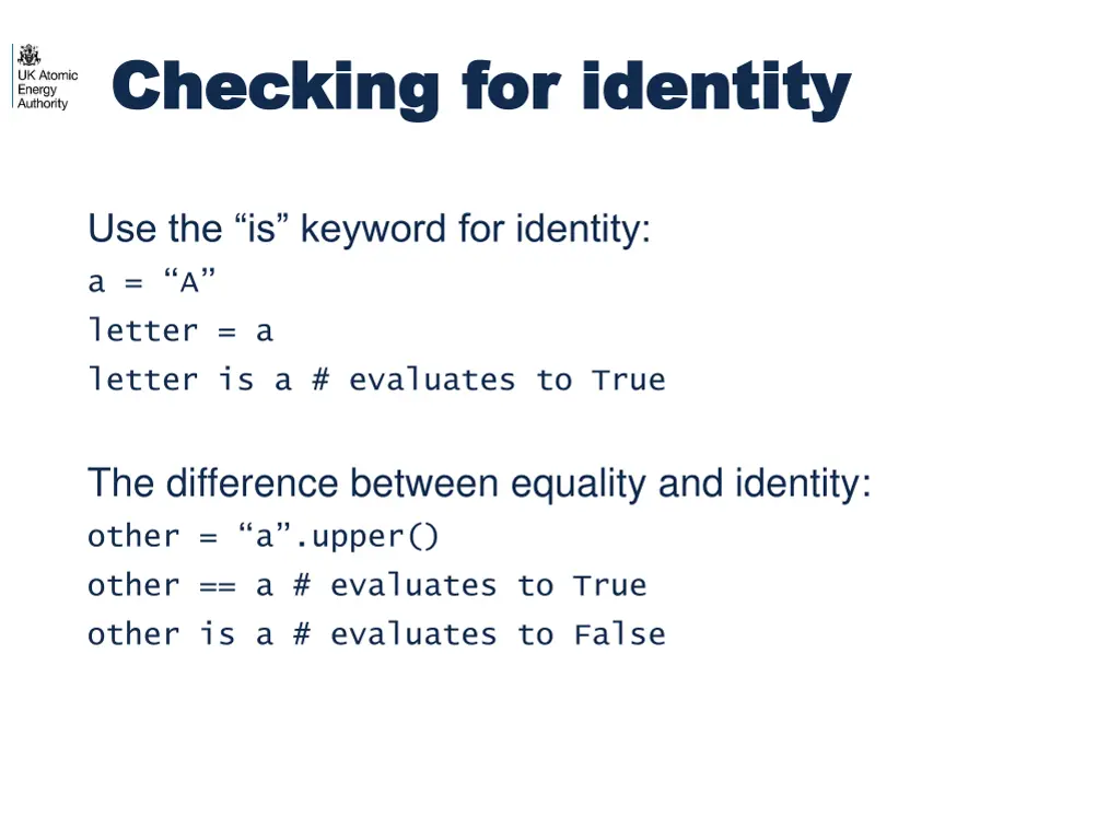 checking for identity checking for identity