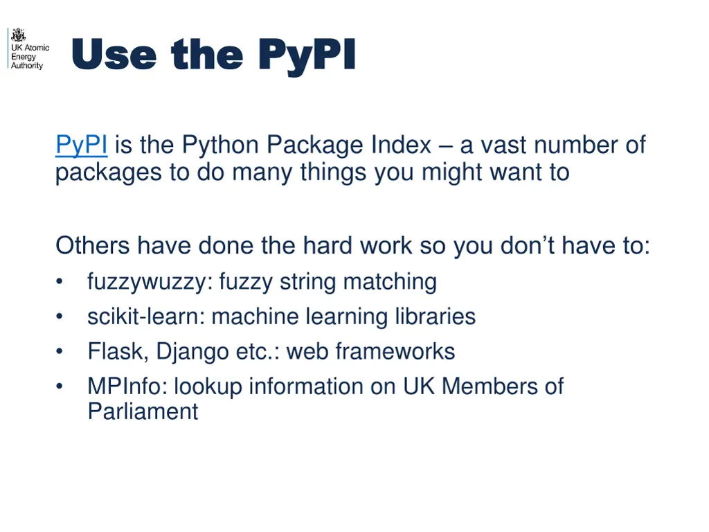 use the use the pypi