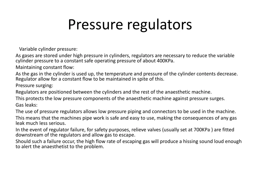 pressure regulators 1