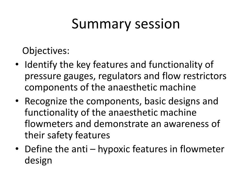 summary session