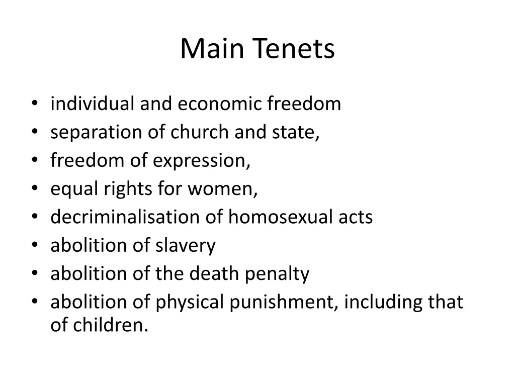 main tenets