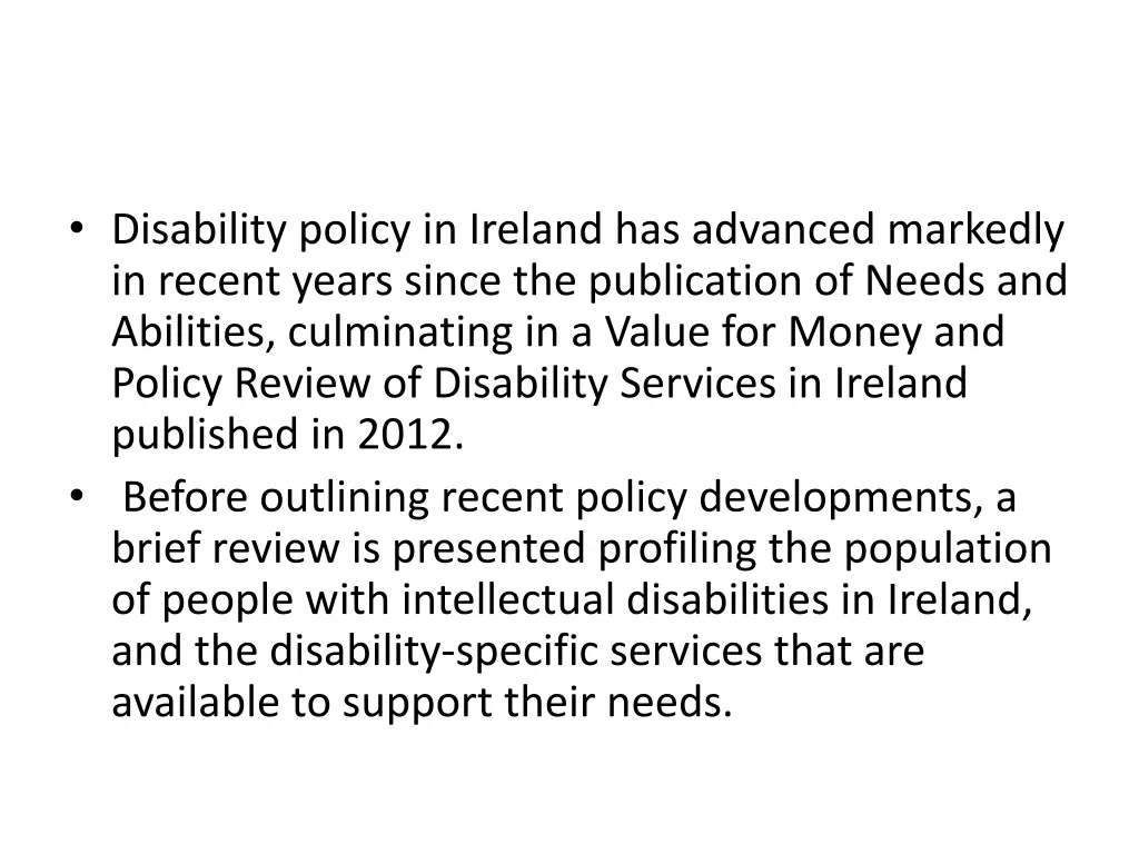 disability policy in ireland has advanced