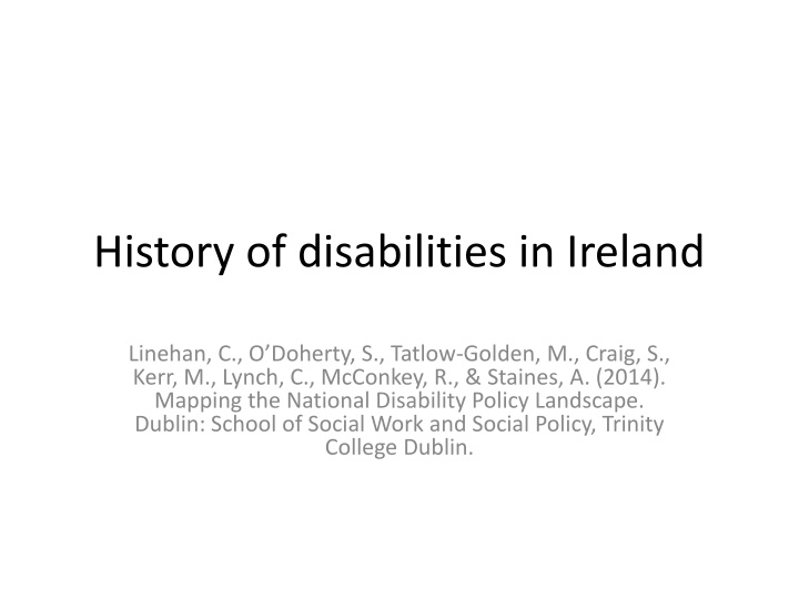 history of disabilities in ireland