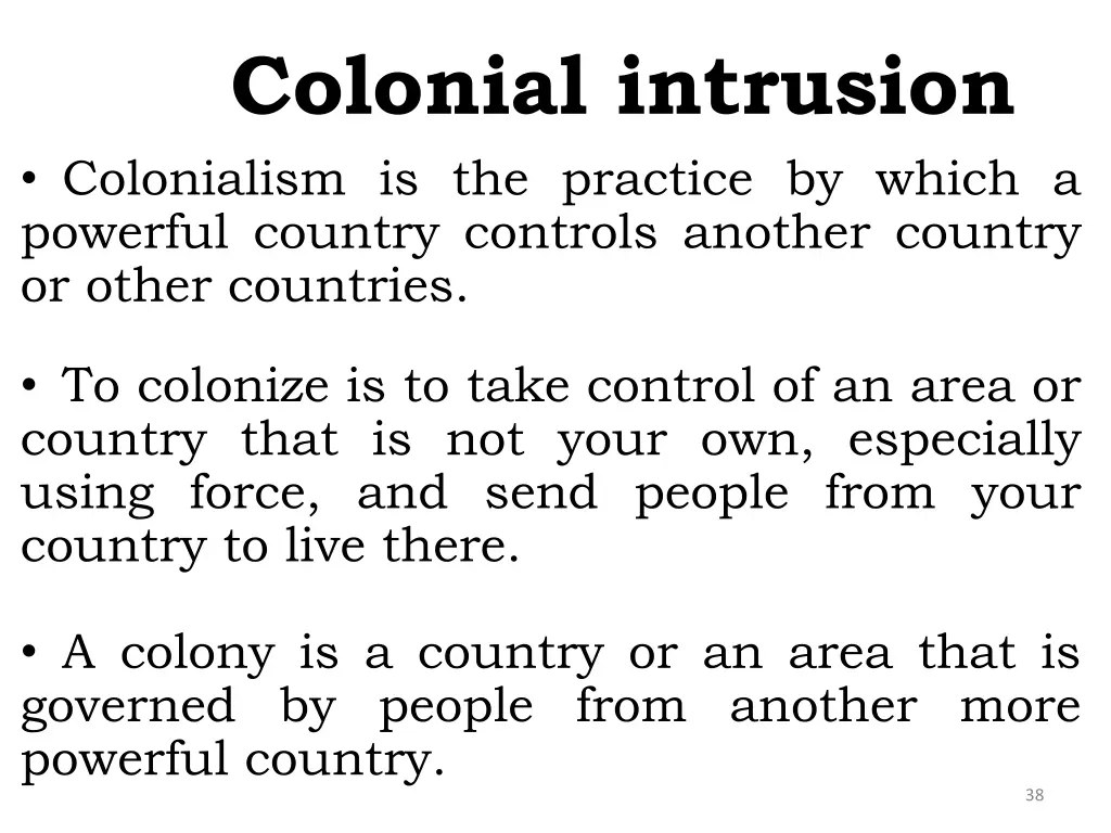 colonial intrusion