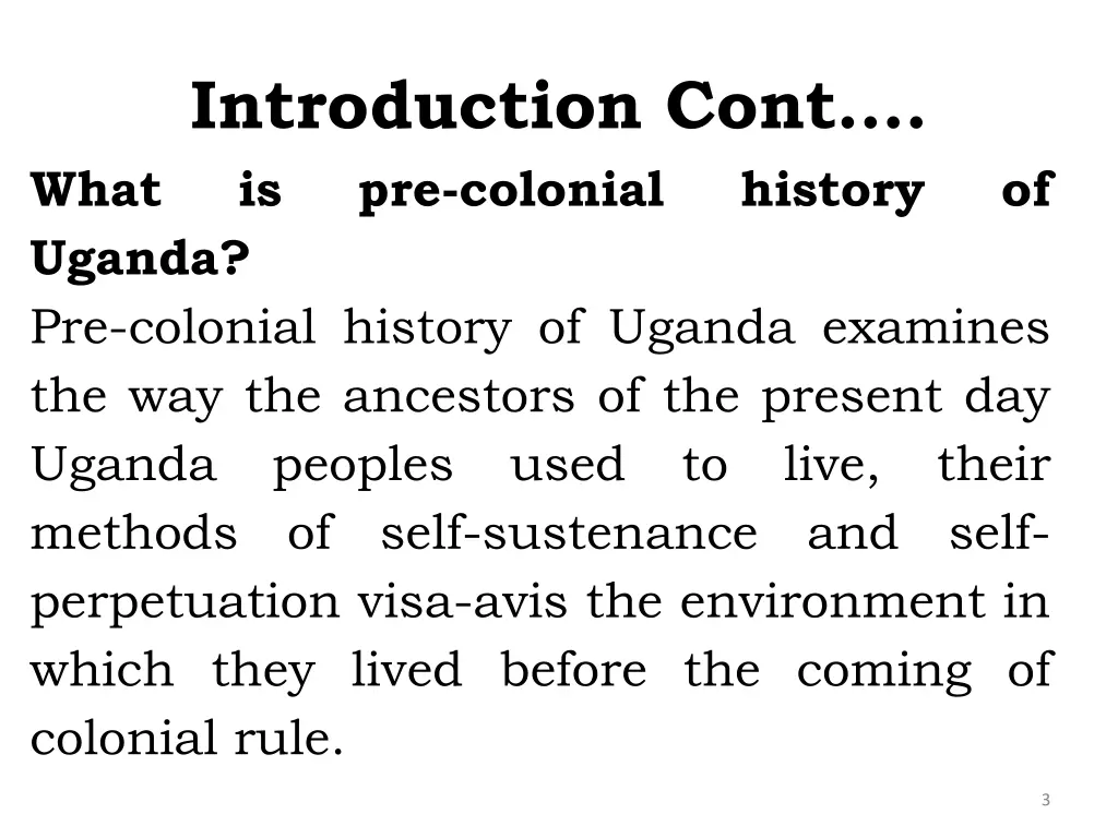 introduction cont is pre colonial uganda