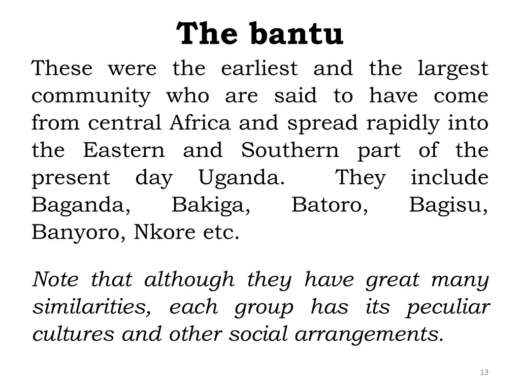 the bantu