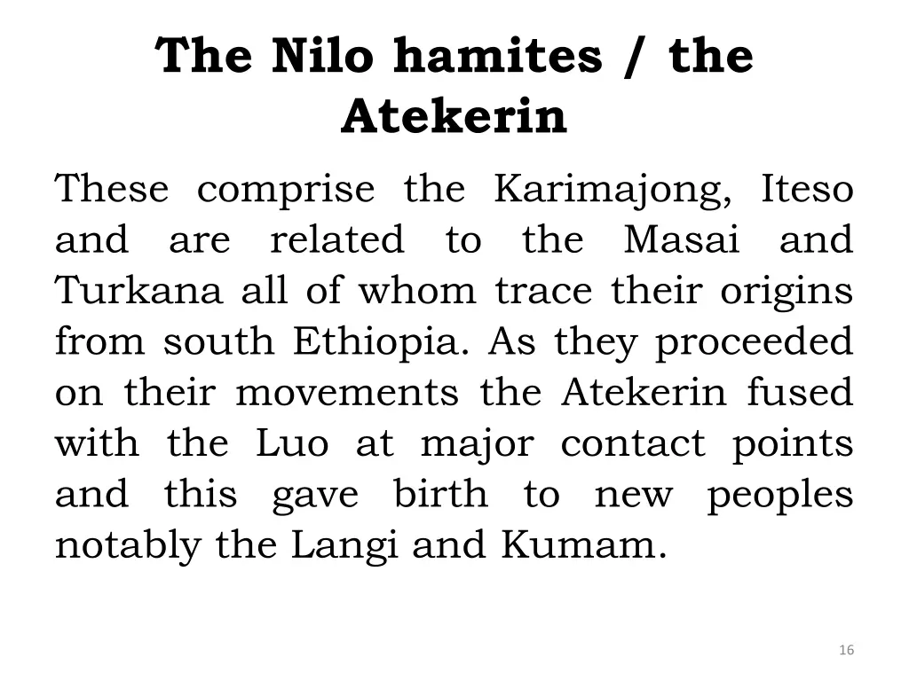 the nilo hamites the atekerin these comprise