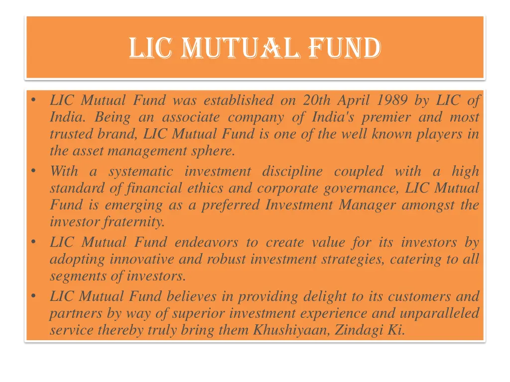 lic mutual fund