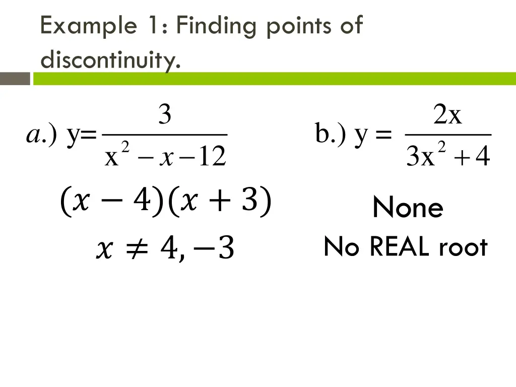 example 1 finding points of discontinuity